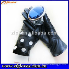 2013 black genuine leather sexy sheepskin glove